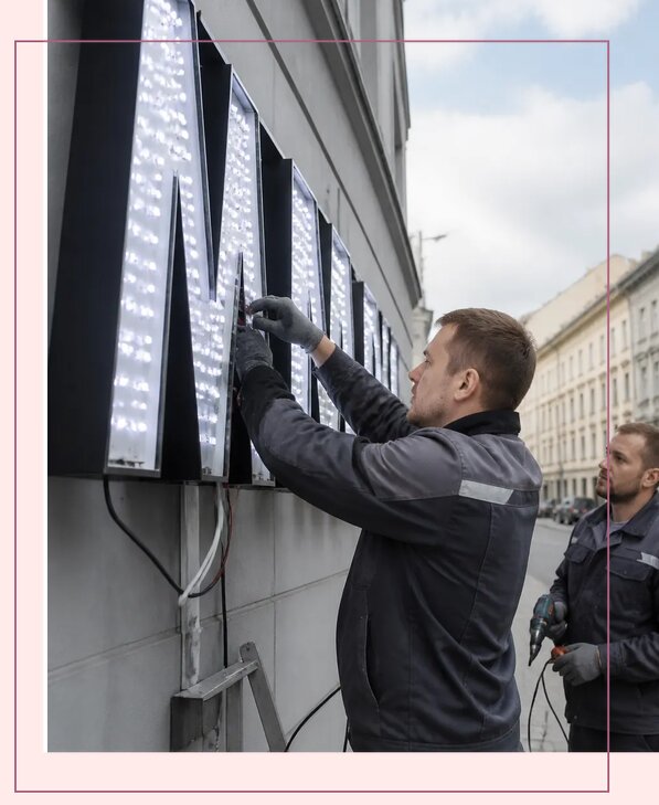 Изготовление и монтаж светодиодных LED вывесок в Печоре