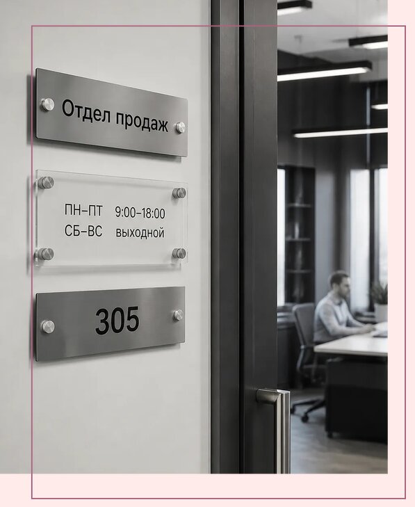 Офисные таблички на дверь в Печоре по цене от 4989 р. | Аванза-Пчр